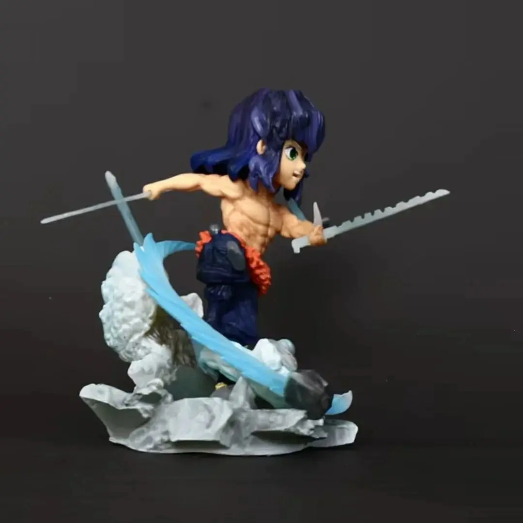 Figura de ação Anime Demon Slayer, estátua Hashibira Inosuke, coleção ornamentada, boneca modelo, brindes de aniversário, 10cm