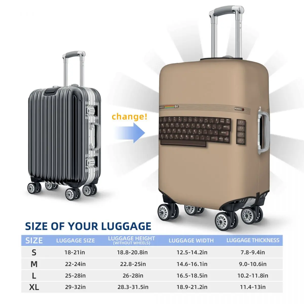 مخصص كومودور 64 غطاء حقيبة قابل للغسل الوسائط المتعددة C64 أميغا الكمبيوتر الأمتعة يغطي حامي لمدة 18-32 بوصة #6