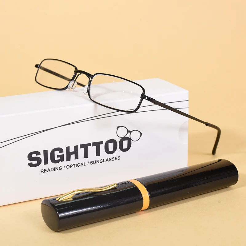 نظارات قراءة رفيعة خفيفة الوزن محمولة مع حافظة أنبوبية نظارات قارئ للرجال والنساء نظارات صغيرة الحجم #2