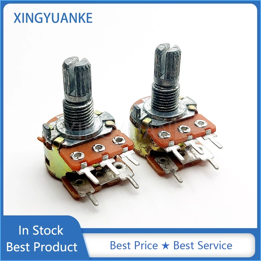 2PCS WH148 Type Single 5Pins With Switch B5K B10K B20K B50K B100K B500K Flower Shaft 15MM Amplifier Volume Potentiometer