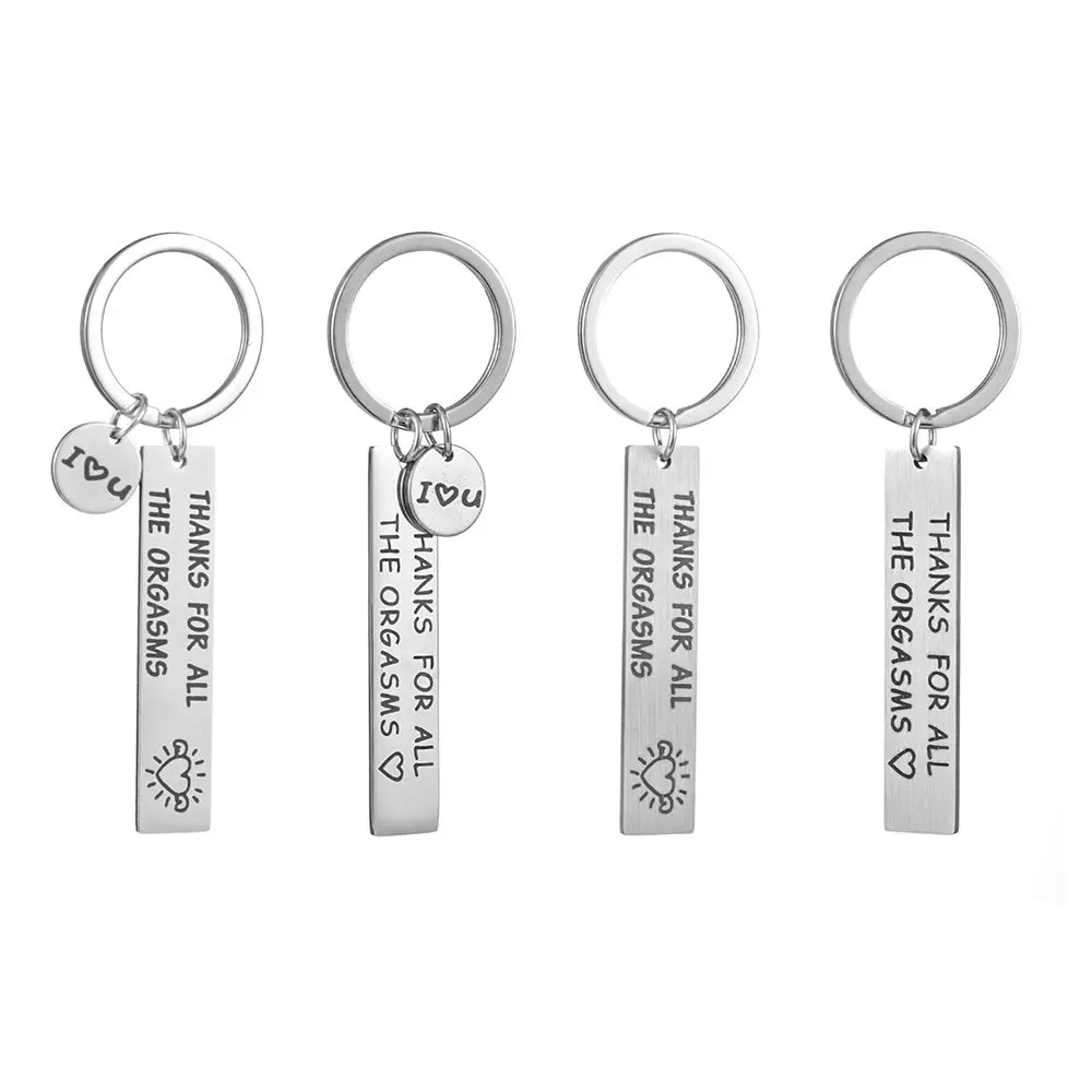 Stainless Steel Funny Gift Bag Pendant Accessories Thanks for All The Orgasms Boyfriend Husband Gift Couple Keyring Key Chain