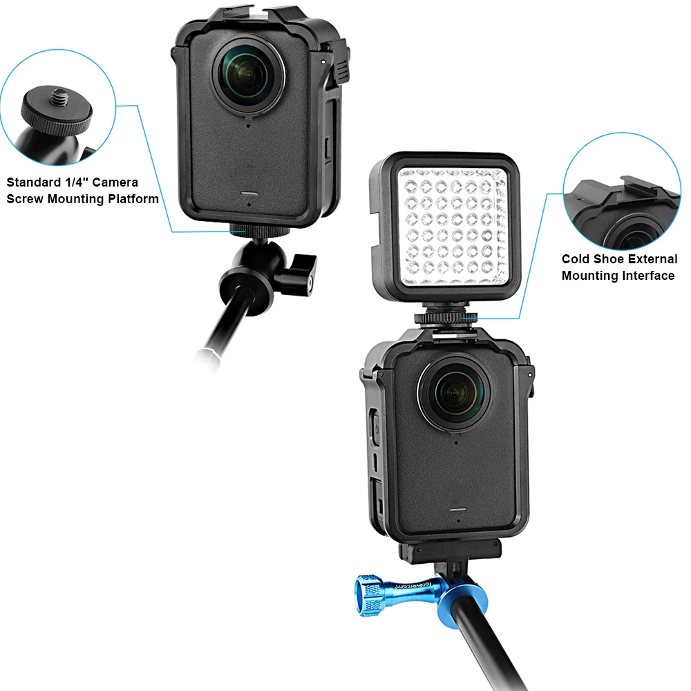 Metal Expansion Cage for DJI Osmo 360 Camera Ultra-Expandable Cold Shoe Mount for Cinematography VLOG Video Multifunction Frame