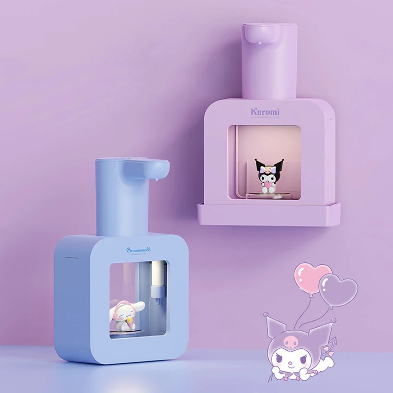 Kawaii Sanrio disinfettante per le mani Cinnamoroll Kuromi Cute Cartoon Anime Home sensore automatico schiuma elettrico intelligente lavaggio a mano