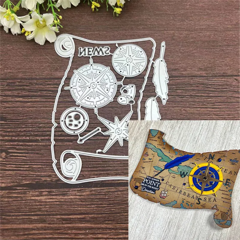 Compass Scroll Set Frame Metal Cutting Dies Stencils For DIY Scrapbooking Decorative Embossing Handcraft Template