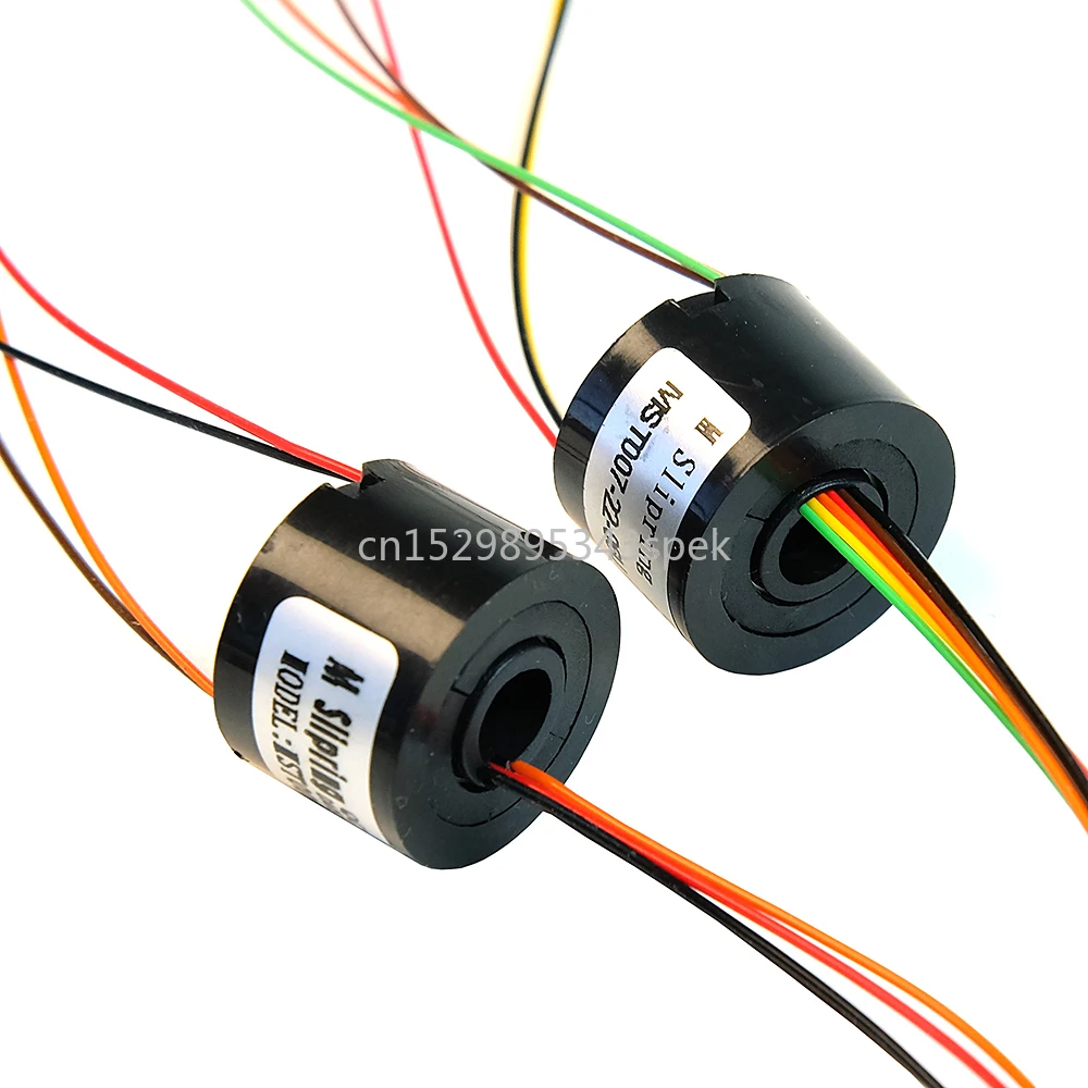 2/4/6 Channel Slip Ring with Hole Dia.7mm 1.5A Electric Slip Ring Hollow Shaft for PTZ Dining Table Rotor Camera Gimbal