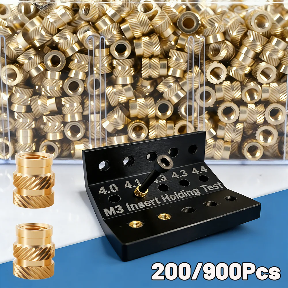 900/550 Heat-Set Threaded Inserts M2 M3 M4 M6 Heat Set Insert for 3D Printing Components Plastic Parts Brass Metric Knurled Nuts