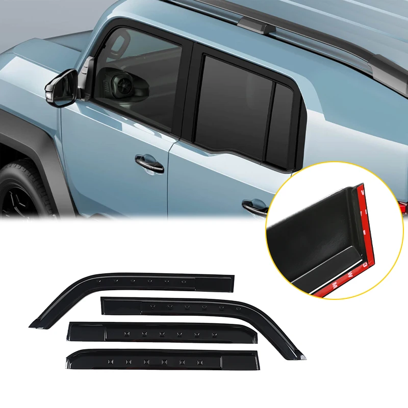 Window Rain Eyebrow Trim Strip Acrylic Car Door Window Visor Window Rain Guard Car Gadgets For Toyota Land Cruiser FJ J240 2026+