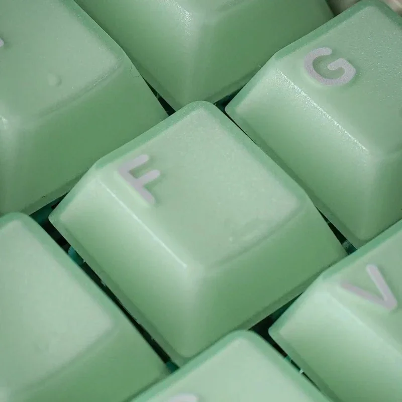 ECHOME-PBT Dye-Sublimação translúcido Keyboard Cap Set, Cyan Jade Tema, Perfil cereja, teclado mecânico