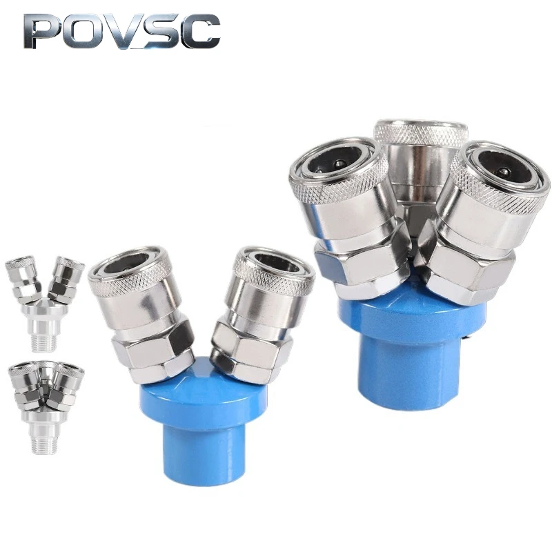 

Pneumatic Quick Connect Fitting SMY SMV Round Two Three Way Coupler C Style Quick Plug Joint Air Hose Connector for Air Pump