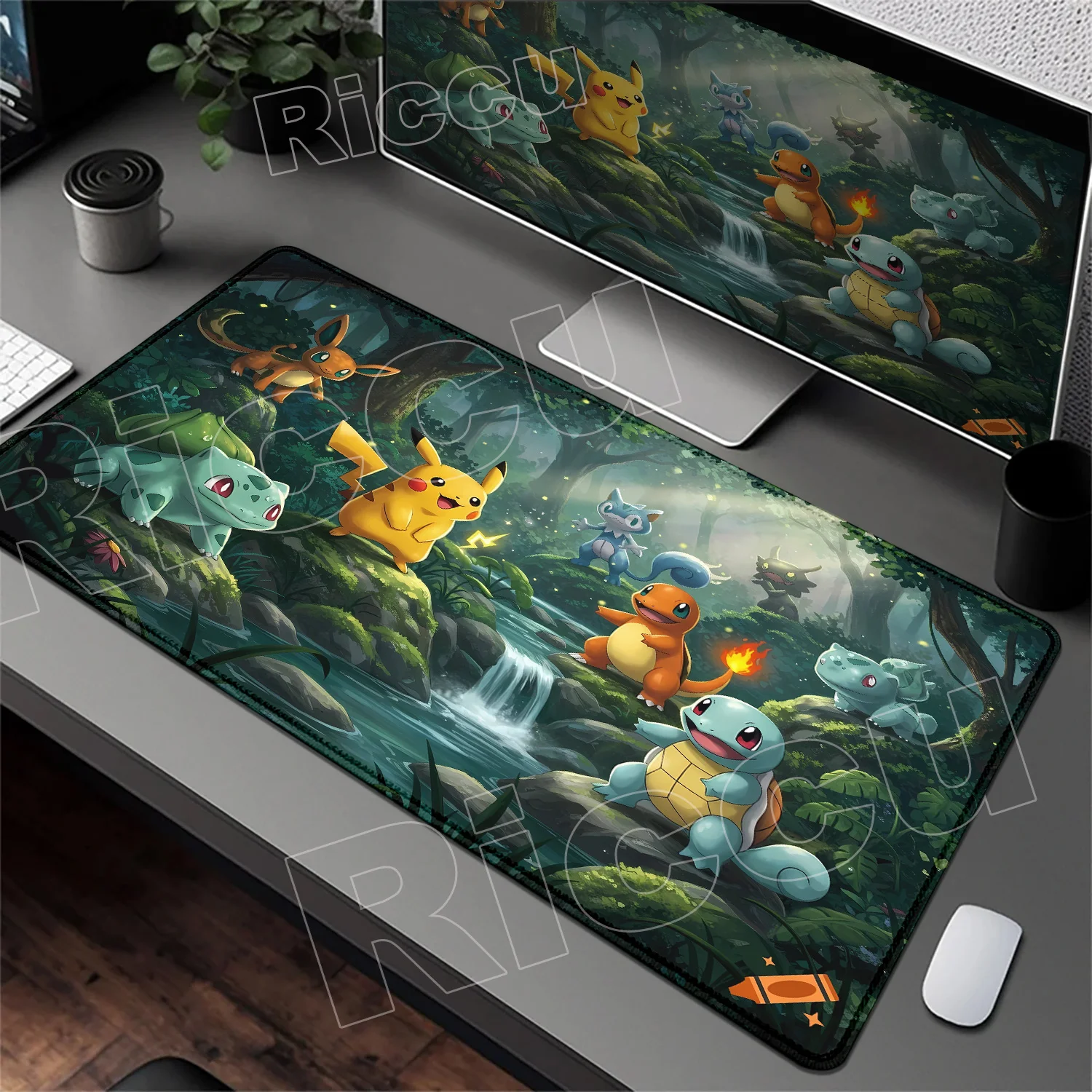 HD 900x400 Rubber Large PC Mousepad Gaming Mouse Pad Accessories Pikachu Slowpoke XXL Desk Keyboard Mat Computer Laptop Mausepad