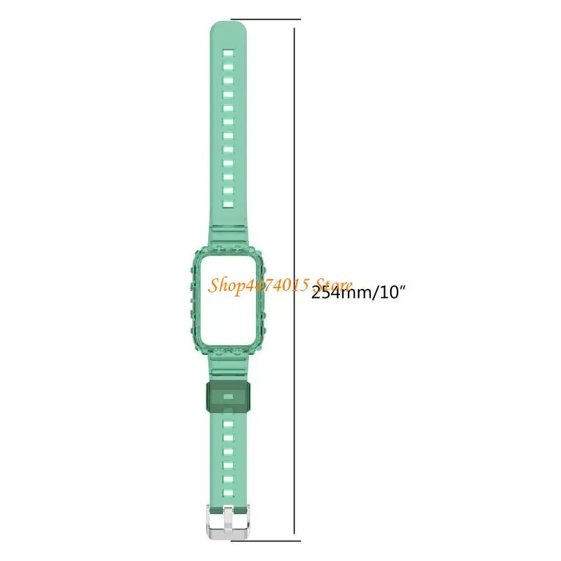 K1AA Integrated Clear Watch Band+Soft for Case for Mi Band 7 Strap TPU Bracelet