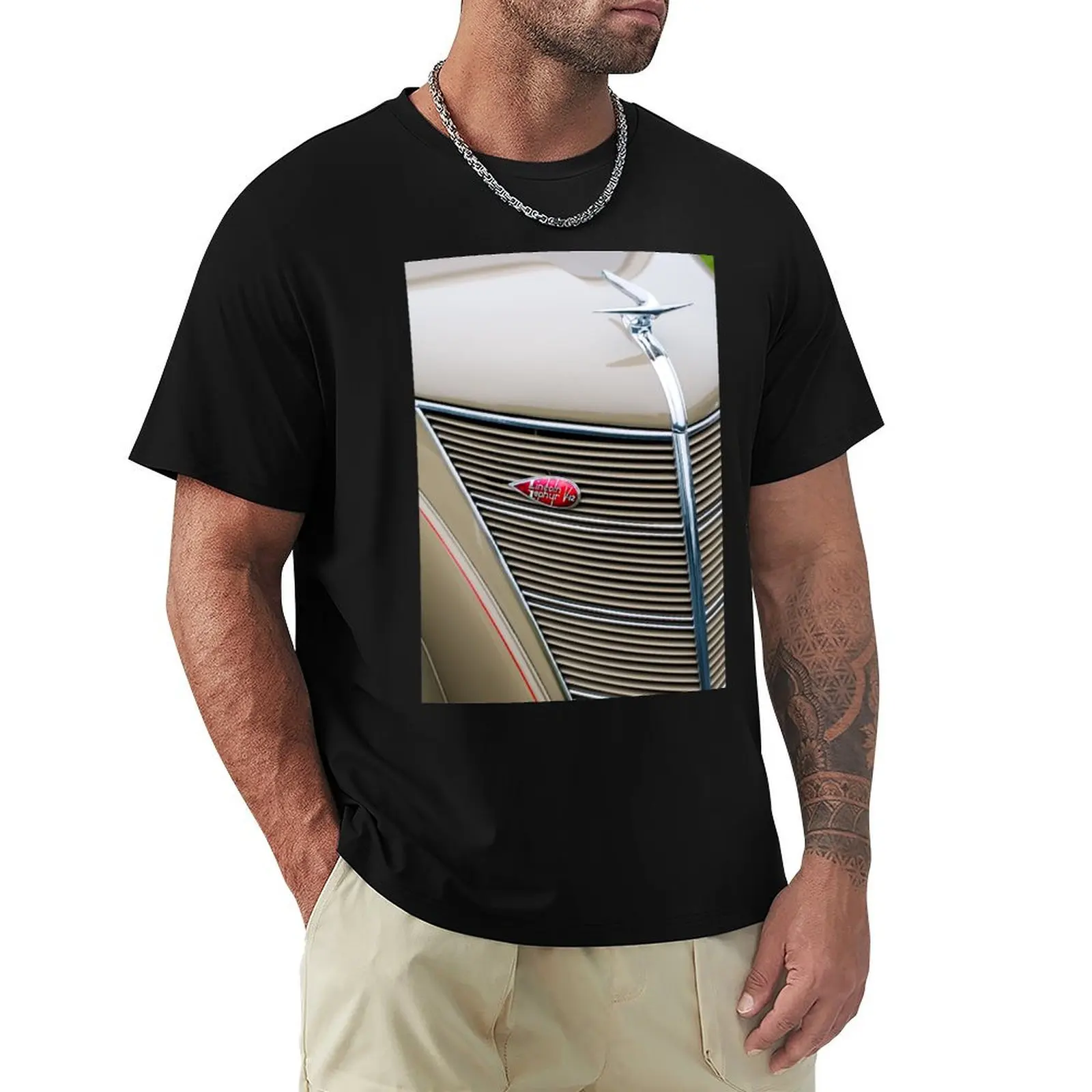 1937 Lincoln-Zephyr Coupe Sedan Grille Emblem -0100c T-Shirt plain cotton graphic tees baggy shirts Men's t-shirts