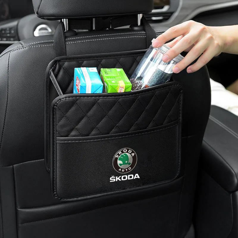 Car Seat Storage Bag Leather for Skoda octavia 2 a7 a5 rapid fabia yeti superb KAMIQ KAROQ kodiaq SCALA citigo virs Accessories