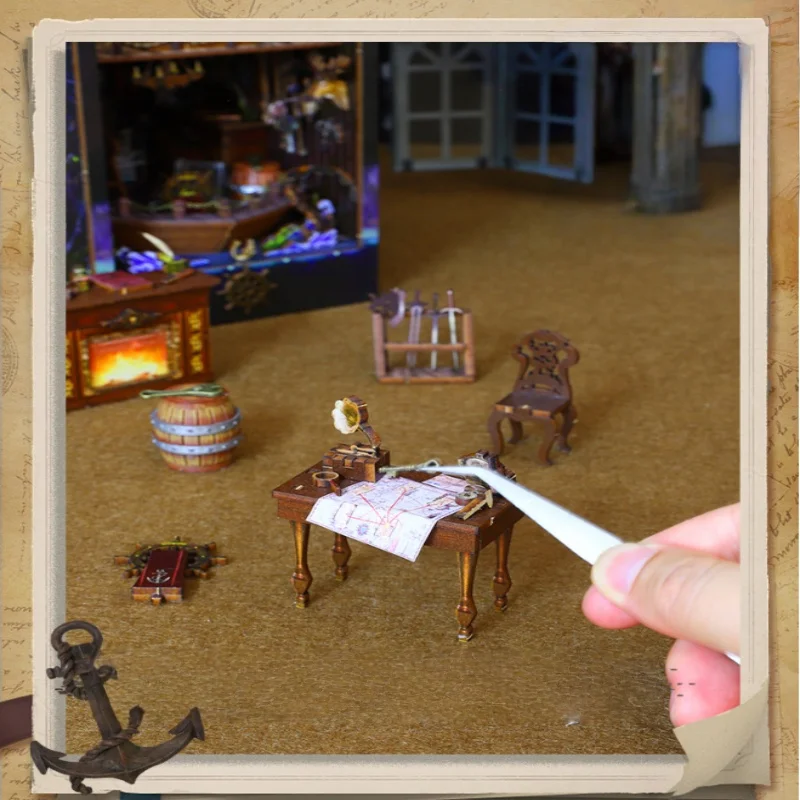 كابينة غلاف بحري من OUZEY، سفينة قرصان خشبية ثلاثية الأبعاد يمكنك صنعها بنفسك، حرفة مغامرة البحر العالي للمراهقين #5