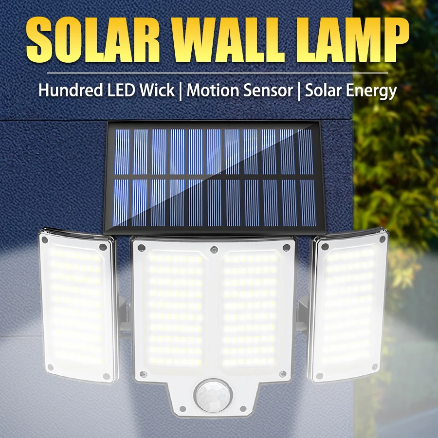 

Настенный светильник с датчиком солнечного движения, солнечный уличный светодиодный уличный фонарь, 3 режима освещения, двор, открытый, гараж, крыльцо, сад, водонепроницаемый