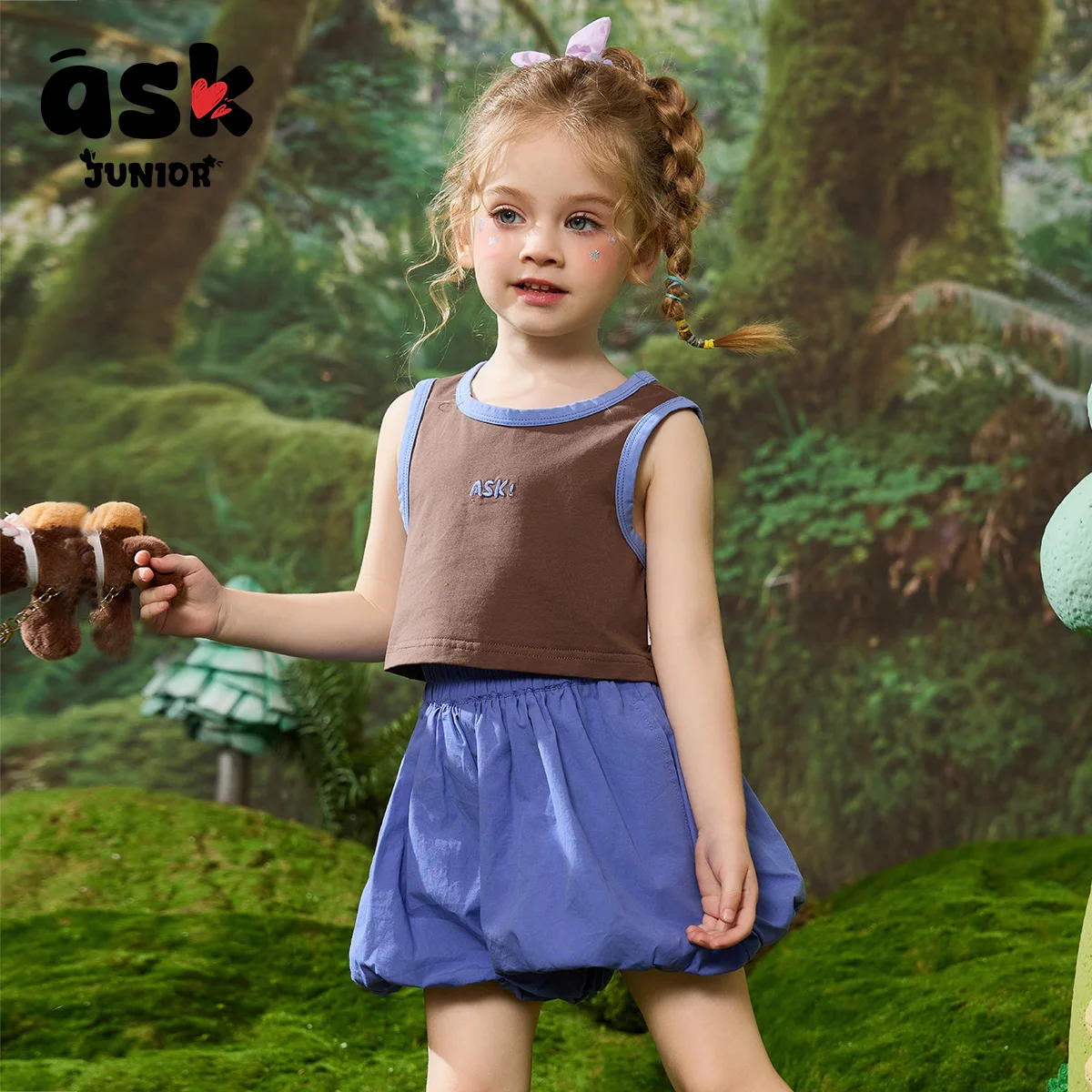 اسأل الفتيات الصغيرات الصيف الأطفال التباين اللون محبوك سترة برعم السراويل تنورة قطعتين مجموعة #6