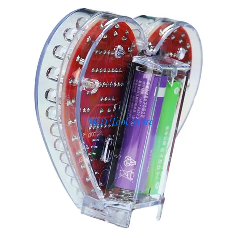A2UD Heart Shaped RGBs LED Light Craft Easy Assembly Soldering Practice Set For Valentines Day and Mother Day Gift