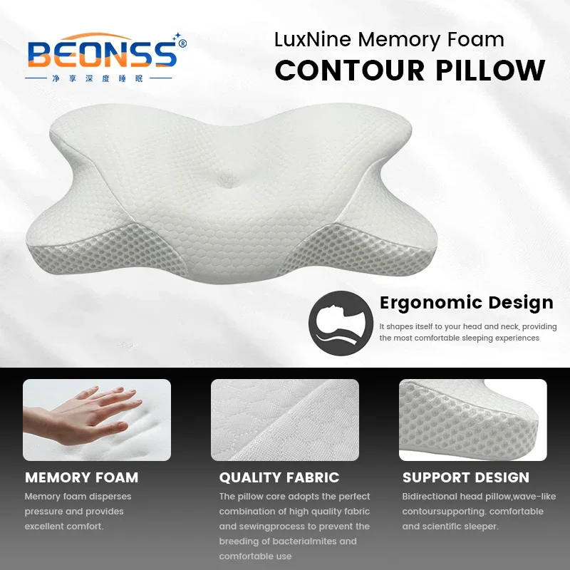 Producent OEM Nowy projekt Specjalna poduszka z pianki z pamięcią kształtu motyla, regulowana wysokość, zapobiegająca chrapaniu