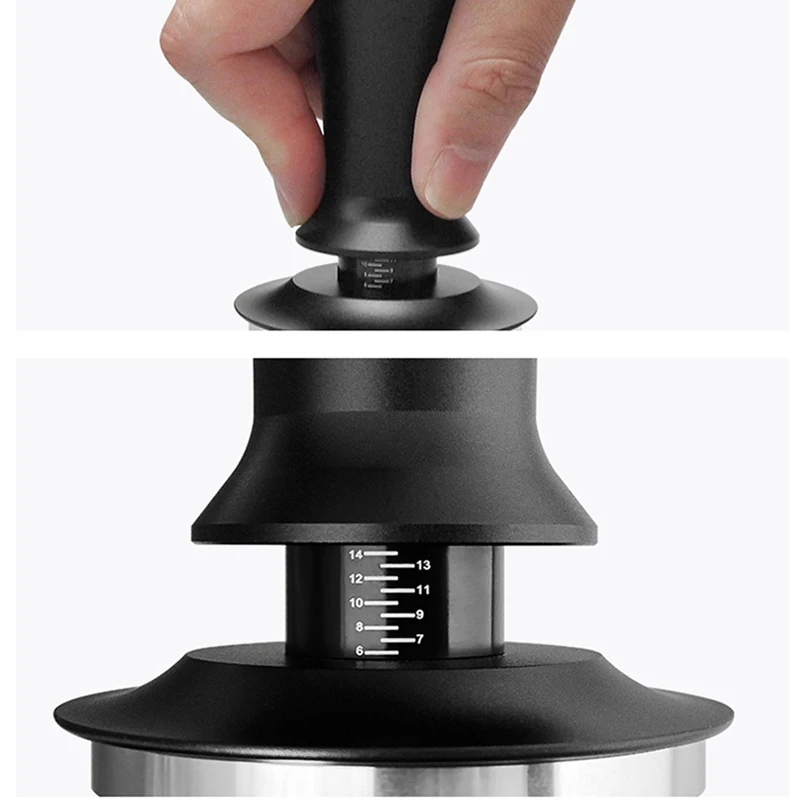 2 قطعة/المجموعة الفولاذ المقاوم للصدأ الصحافة المستمرة المطرقة سدادة قهوة 51/53/58 مللي متر تصميم الربيع الداخلي متوازن قوة ثابتة القهوة تامب