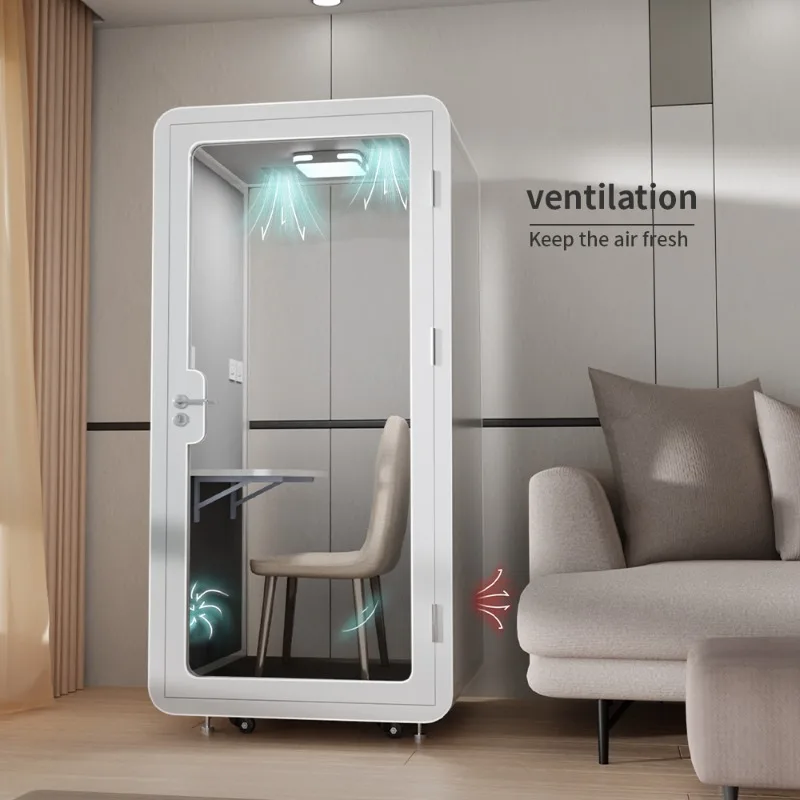 Movable Indoor Phone Pod Office Pod  Privacy Soundproof Telephone Booth for Office Building