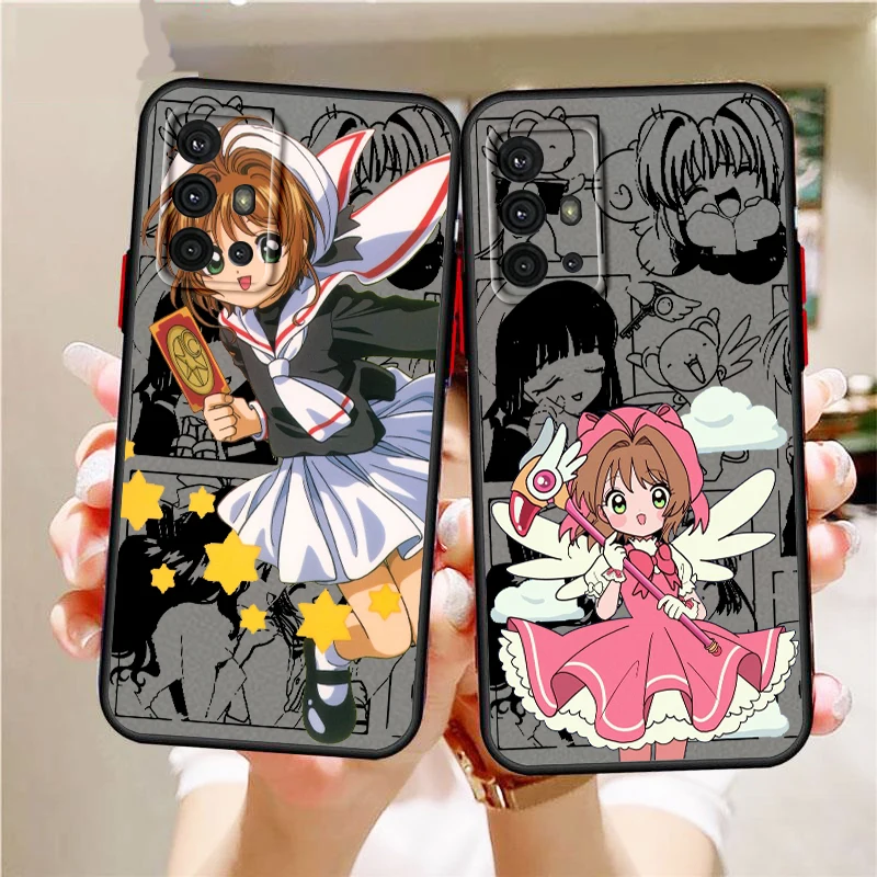 C-Cardcaptors Sakuras Cute Girl Frosted Translucent For Samsung Note 20 A35 A03 A54 A31 A22 A34 A14 A24 A04 A55 5G Cover