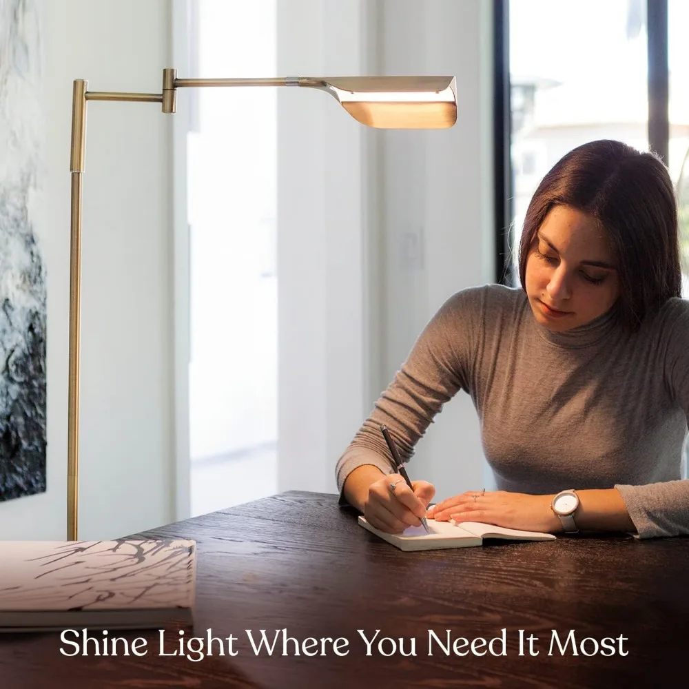 Leaf Pharmacy LED Reading Lamp, Dimmable Floor Lamp with Easy Rotation over Chair or Desk for Living Rooms & Offices