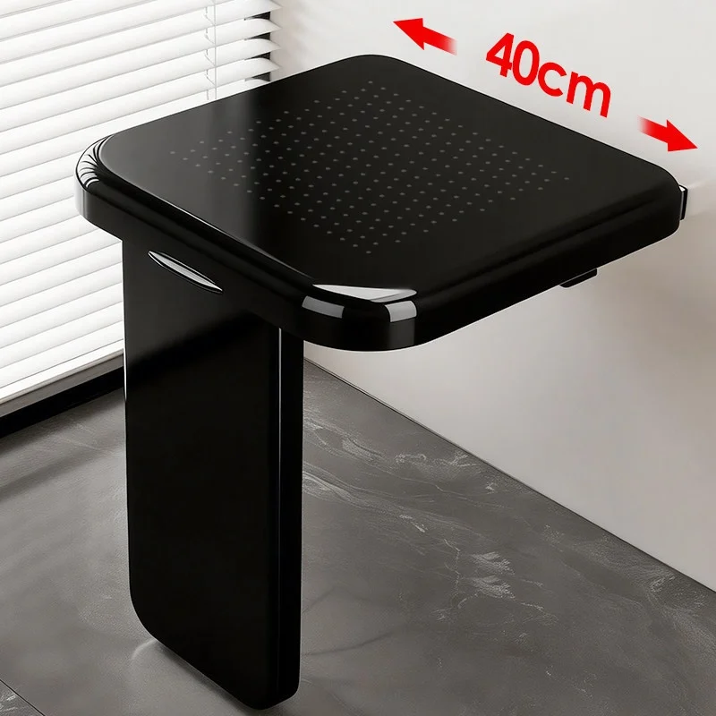 Factory Wall-mounted Invisible Folding Aluminum Shower Bench Elderly Bathing Seat Shoe Changing Bench Custom-made Light Luxury