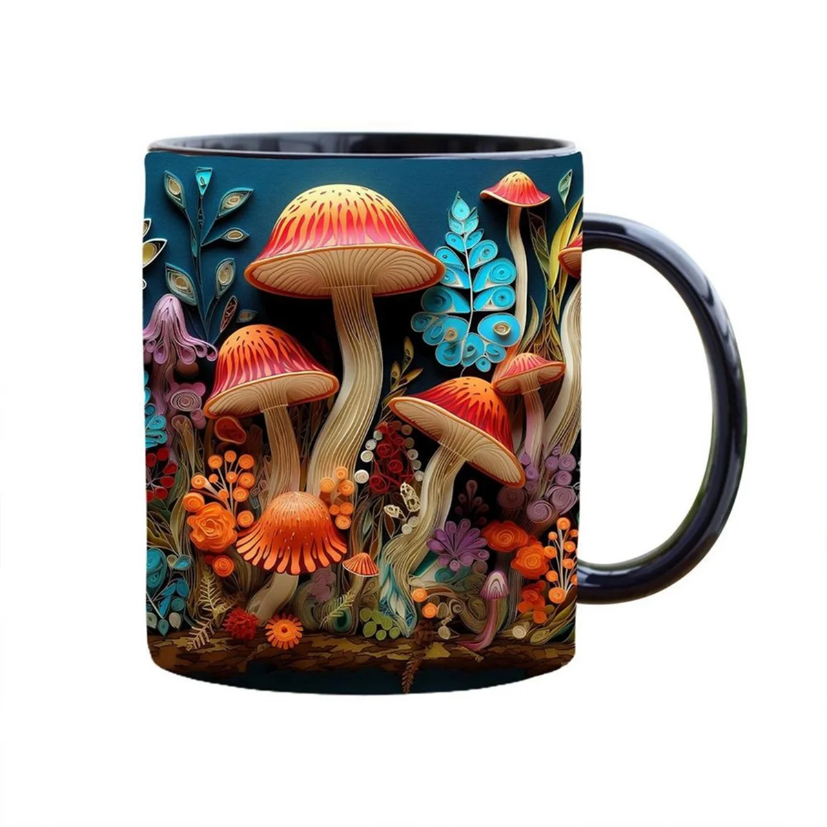 3D Magic Mushrooms Mug Ceramic Creative 3D Fun Space Design Mugs Offices Multi-Purpose Drink Cup for Home Office Dorm C