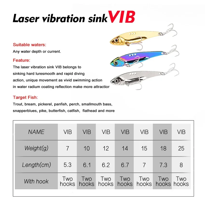 3 uds cuchara giratoria plantilla de Metal cebo 7g-25g VIB hoja de hundimiento anzuelo triple giratorio Pesca Lucio carpa señuelo de Pesca de mar - imagen 3