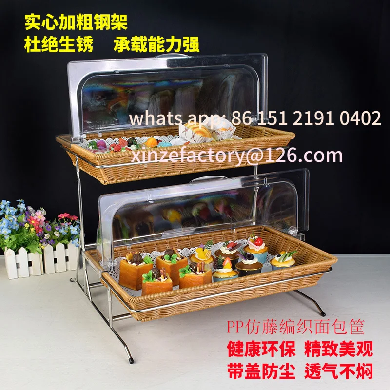 

Customizable Double Display Rack Bread Basket Cake Fruit Basket