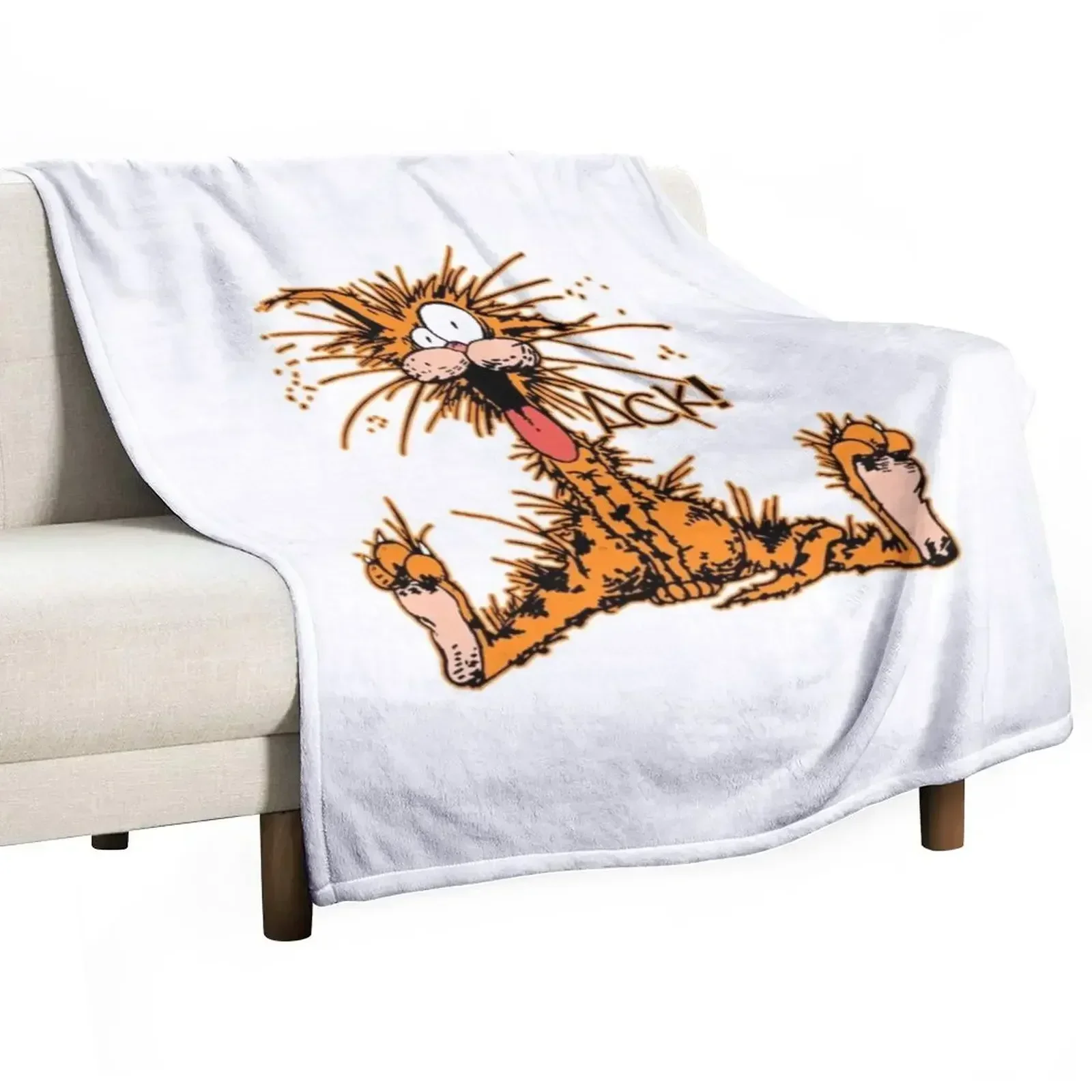 Bill The Cat Ack! said the cat Throw Blanket Shaggy Furry Soft Blanket for Bedroom Living Room