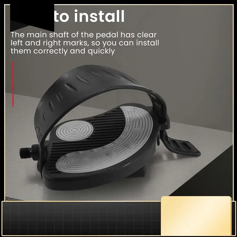 Exercise Stationary-Bike-Pedals With Straps - 1 Pair Fitness Bike Pedals Replacement Parts