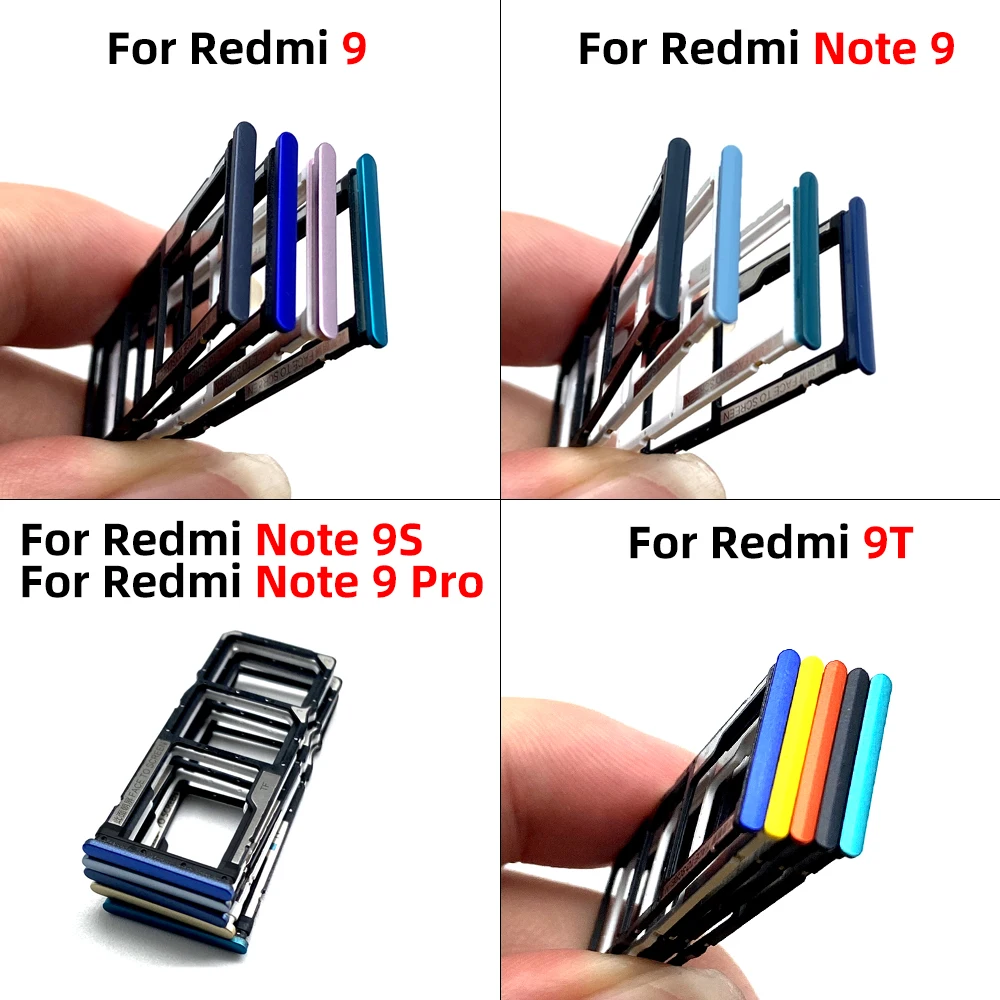 Micro Nano SIM Card Holder Tray Slot Holder Adapter Socket For Redmi 9 9T Note 9s 9 pro Mobile Phone With Pin Replacement Parts