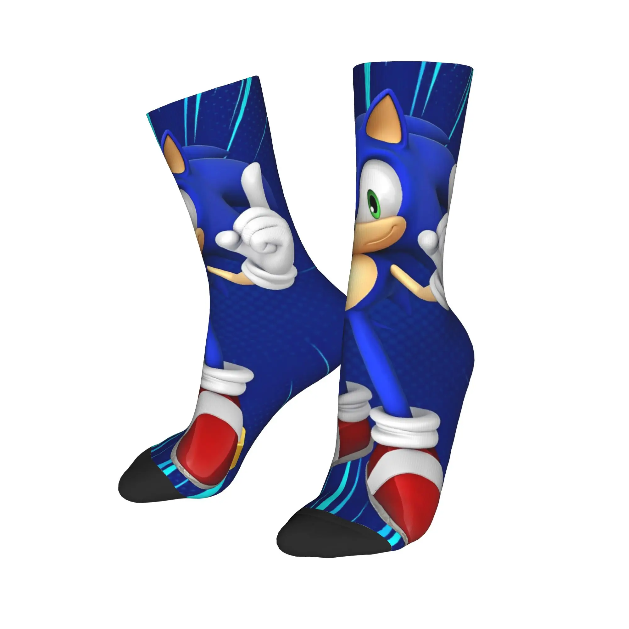 S-Sonic ريترو لعبة الكرتون الجوارب تصميم جوارب المضادة للبكتيريا الرجال الجوارب مريحة الخريف الجدة سكيت الجوارب