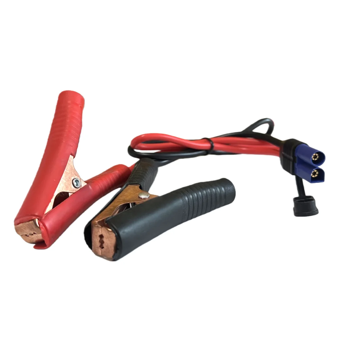 High current EC5 male headband with dust cover 10AWG silicone wire to 100A large crocodile clip power converter cable