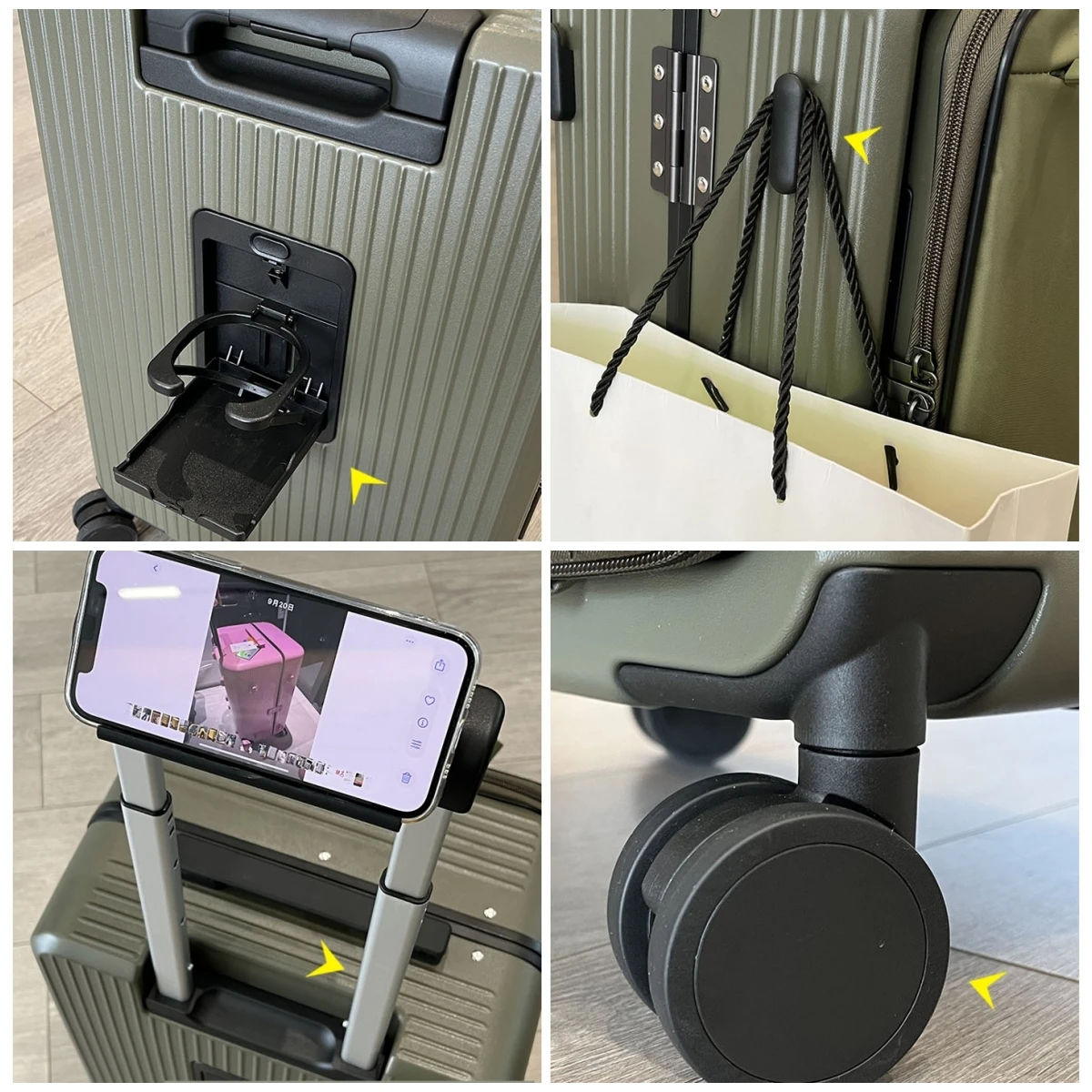 Mochila 2 en 1, Maleta desmontable, bolsillo para ordenador portátil, equipaje de mano de viaje, cubierta de carrito rodante de 20 pulgadas, material de PC, marco de aluminio