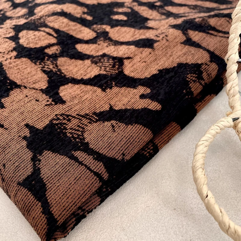 Brązowa tkanina o fakturze ska – Vintage Sewing Textile recenzja i cena