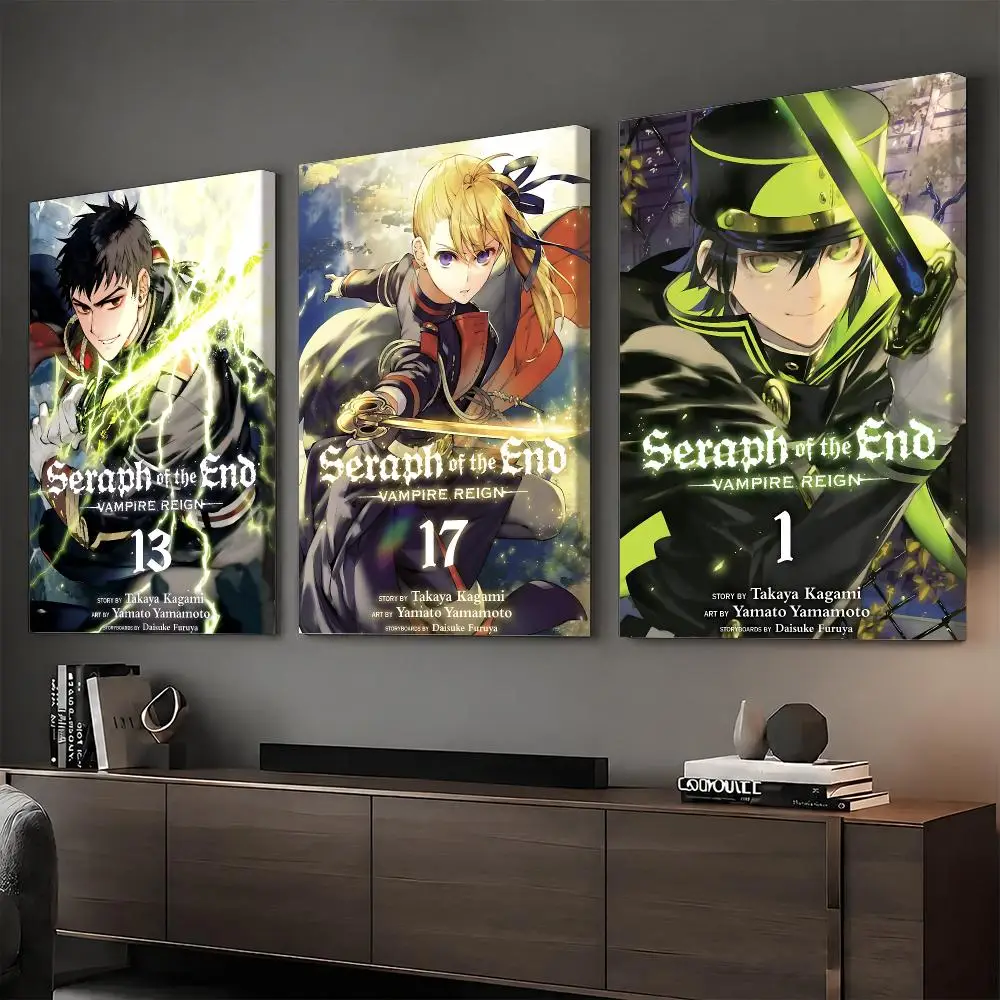 Anime S-Seraph of the End Painting Calligraphy HD Canvas Print Poster Wall Art | Optional Frame | Modern Hallway Decor