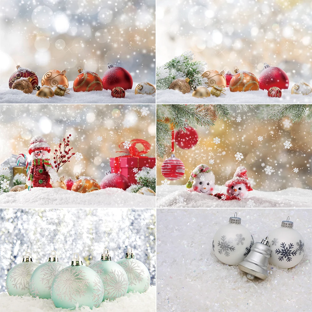 

MOON.QG Christmas Day Backdrop Photography Snowflake Baubles Bell Photozone Background Children Photo Studio Photozone Supplies