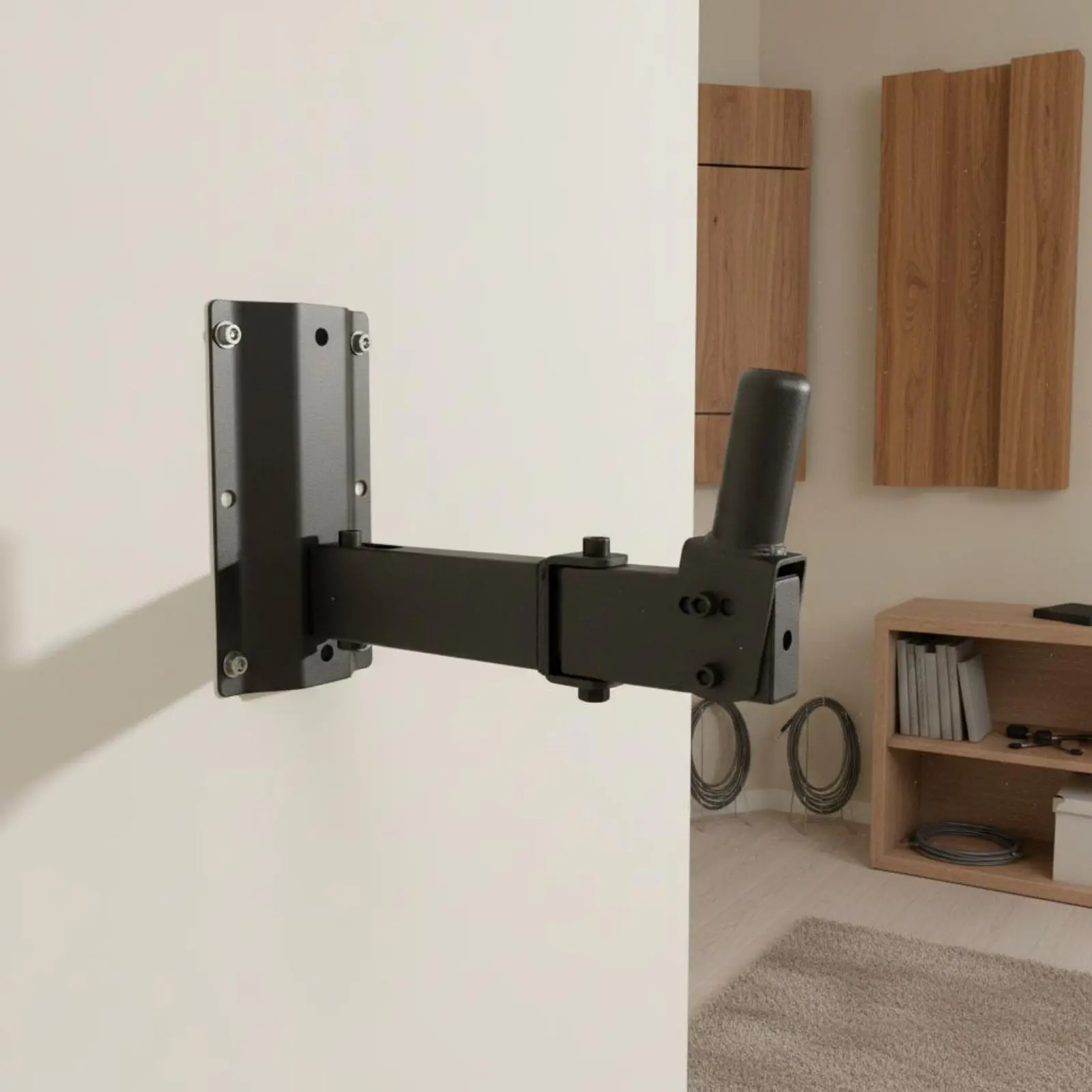 2 Pieces Telescoping Speaker Mount Thickened Adjustable Speaker Wall Bracket Audio Mounting Telescopic Arm Extendable for Stage