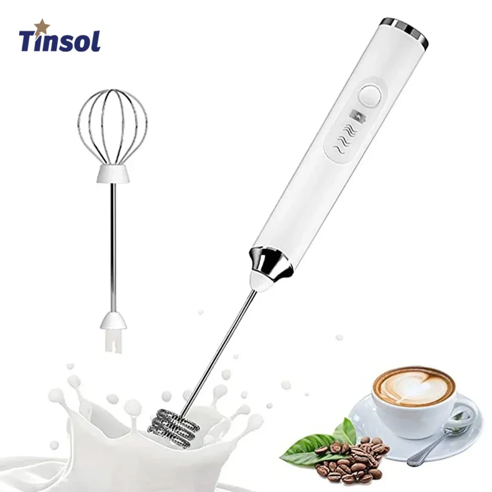 TINSOL رغوة الحليب الكهربائية الصغيرة المحمولة اللاسلكية قوية USB قابلة للشحن الراحة القهوة الحليب خفق المطبخ