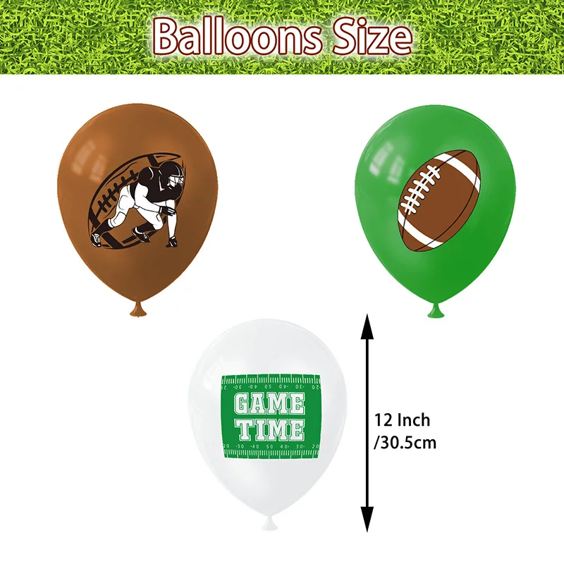 Rugby Theme Party Decoration Set,American Football Balloons, Boys Theme Birthday Decoration,12 