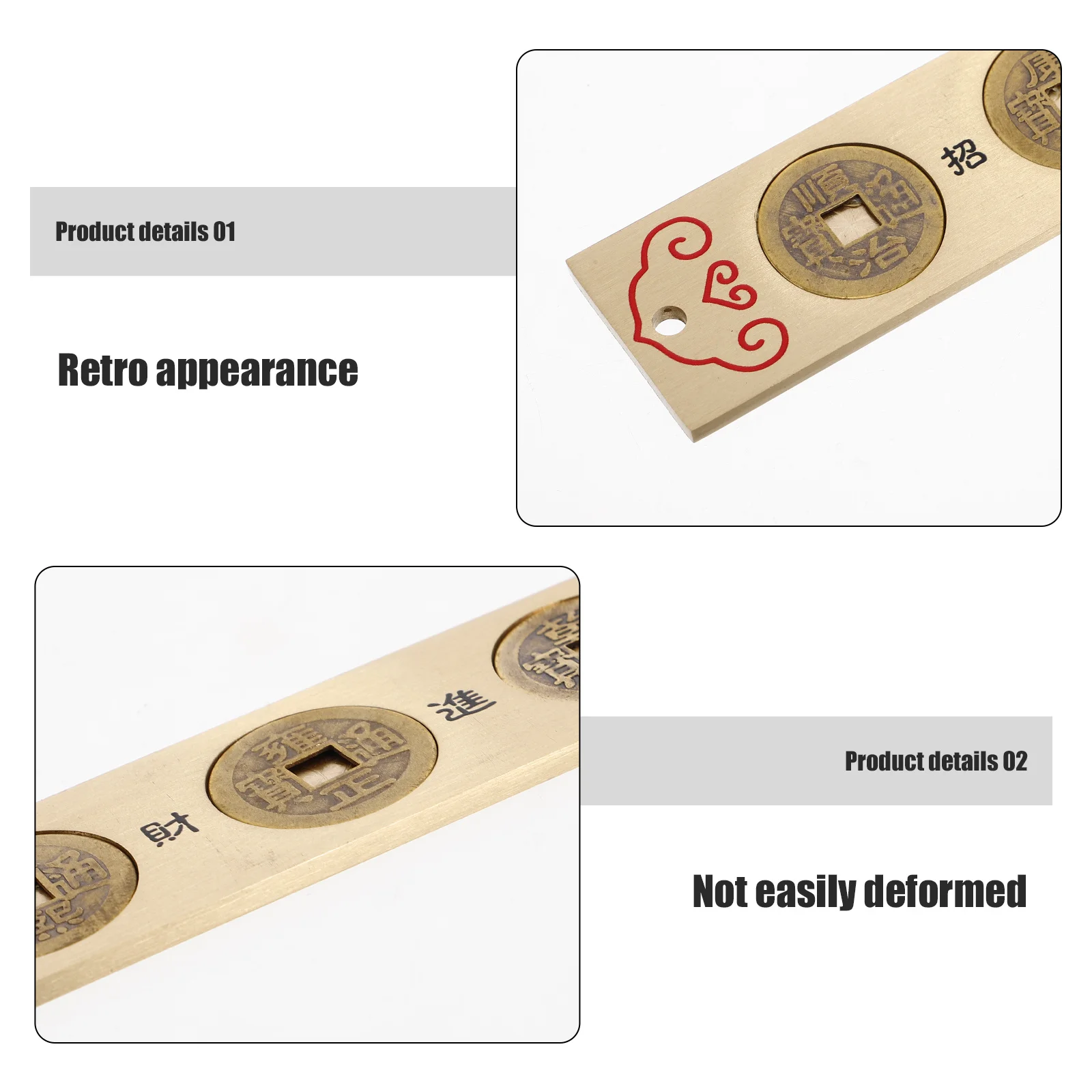 مسطرة نحاسية عتيقة لعملات الإمبراطور أداة قياس دقيقة للفنانين والحرفيين الصينية التقليدية المعدنية المزخرفة