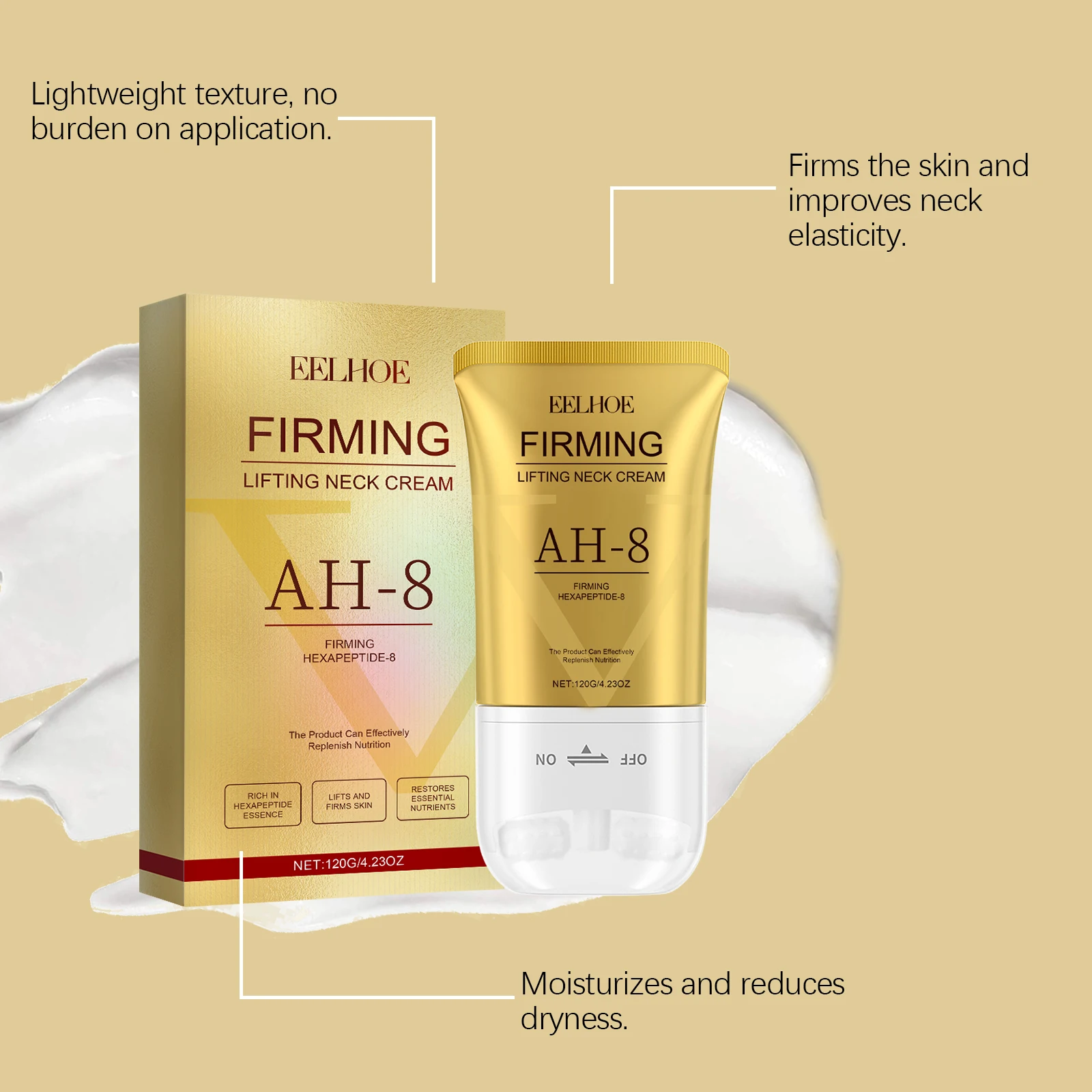 كريم الأسطوانة لشد الرقبة ترطيب رفع البشرة يتلاشى الخطوط الدقيقة يقلل من الذقن المزدوجة سطع الرقبة تجديد الرعاية المستحضرات #6