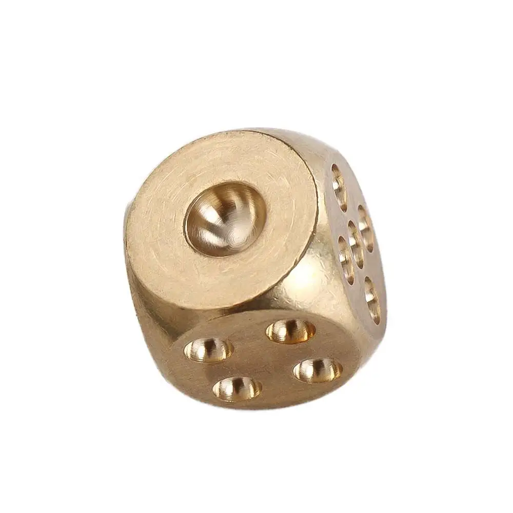 Pure Color Decorative Items Bar Supplies Hand Polished Figurines Pure Copper Brass Dice Copper Dice Solid Dice Metal Solid Dice