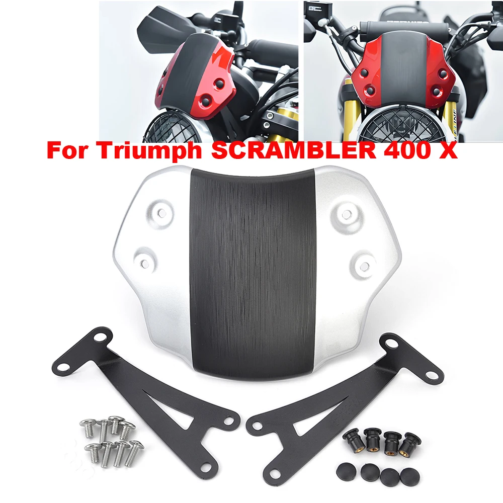 

Motorcycle Upper Wind Deflector Windscreen Windshield For Triumph SCRAMBLER 400 X 2024-2025
