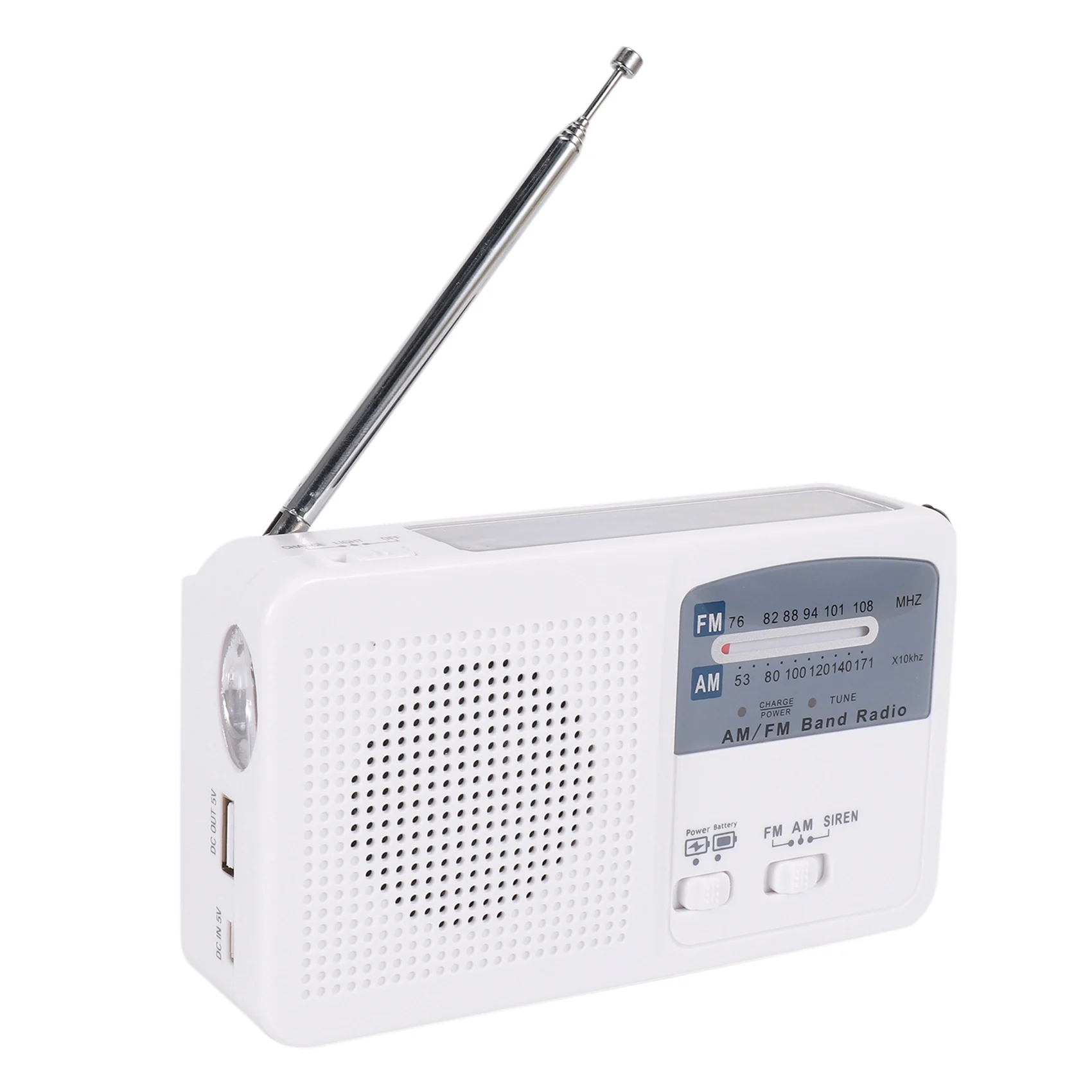 Radio de emergencia con manivela Solar y manual, autoalimentada, batería, carga USB, Radio FM/AM, linterna LED, cargador de teléfono