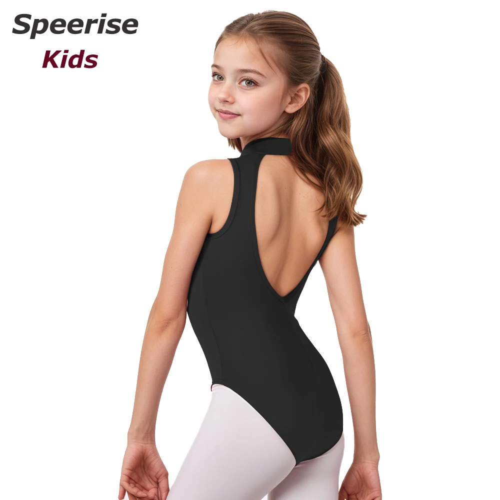 

Детские балетные трико из спандекса с открытой спиной для девочек, майка для гимнастики, боди без рукавов, тренировочная танцевальная одежда, детские сценические костюмы