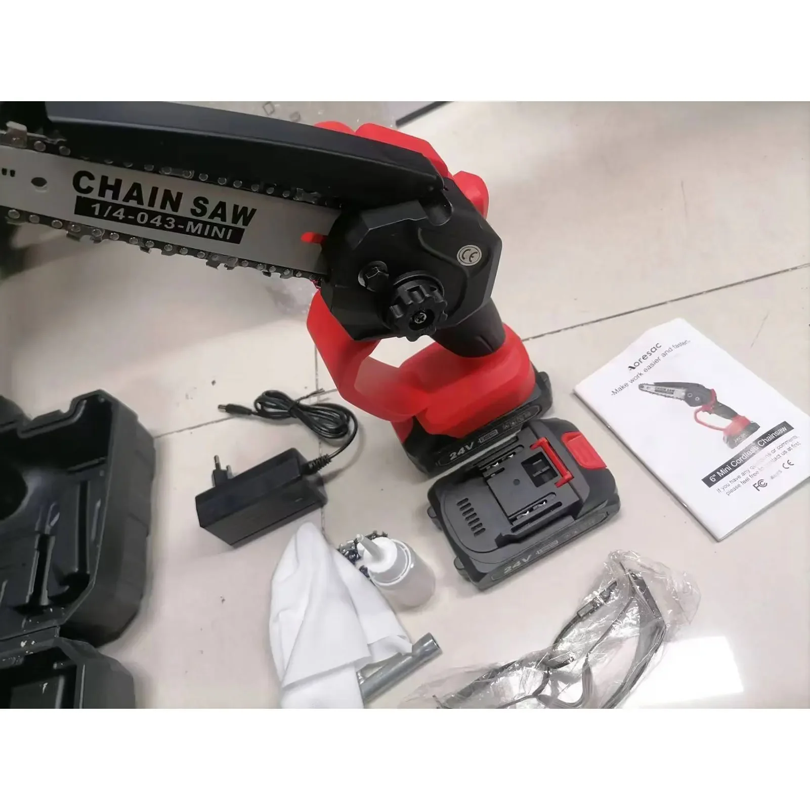 منشار كهربائي Aoresac 550 وات مع بطارية ليثيوم قابلة للفصل 2000 مللي أمبير في الساعة منشار كهربائي محمول 6 بوصة منشار كهربائي صغير لاسلكي #2