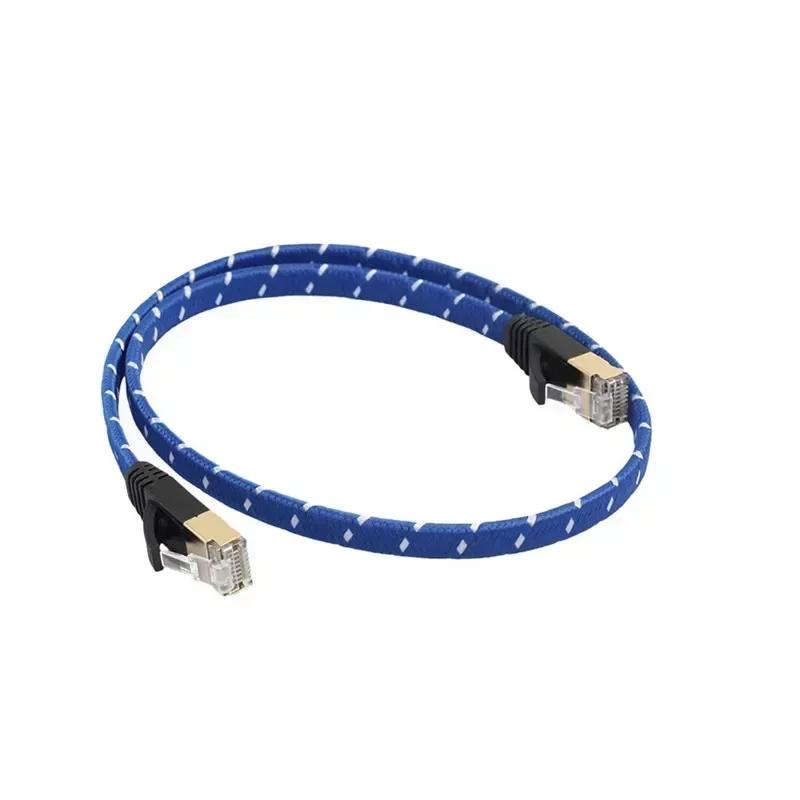 Płaski przewód UTP z oplotem Cat 7 Kabel Ethernet Złącze RJ45 Kabel sieciowy Cat7 Kable sieciowe 10G do routera modemu 1m 3m 5m 10m
